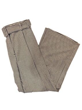 LOFT wide leg belted pants size 4 houndstooth print